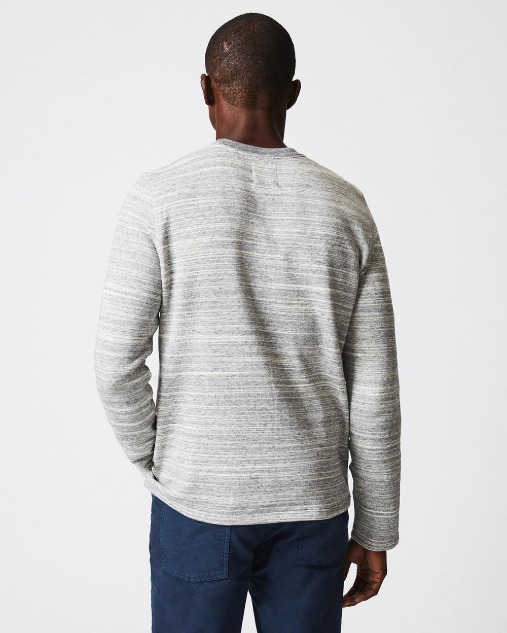 Men Terry Knit Crew Light Grey | Billy Reid Sweaters &amp; Sweatshirts