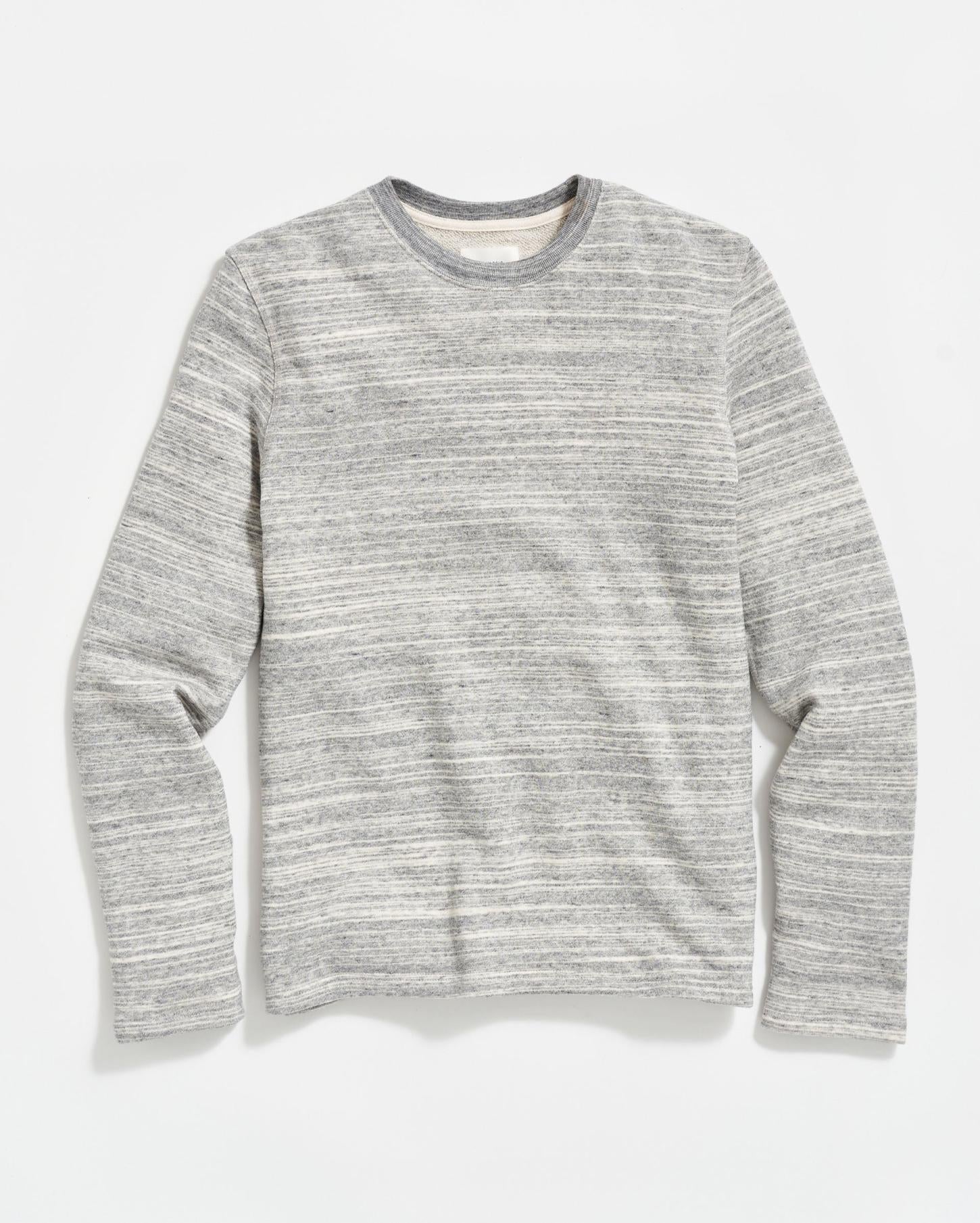 Men Terry Knit Crew Light Grey | Billy Reid Sweaters &amp; Sweatshirts