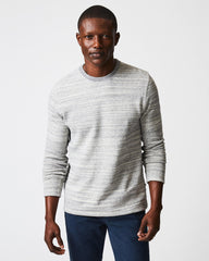 Men Terry Knit Crew Light Grey | Billy Reid Sweaters &amp; Sweatshirts