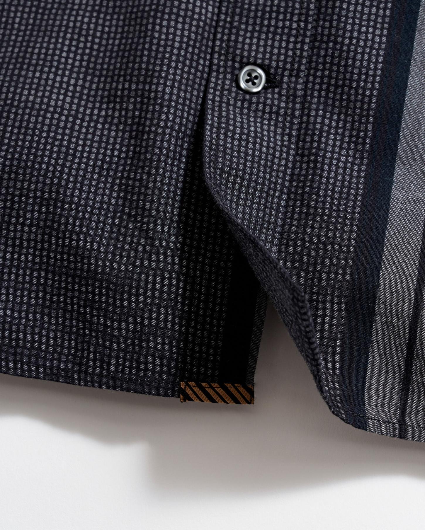 Men Textured Plaid Msl 1-Pocket Shirt Black/dark Brown | Billy Reid Shirting