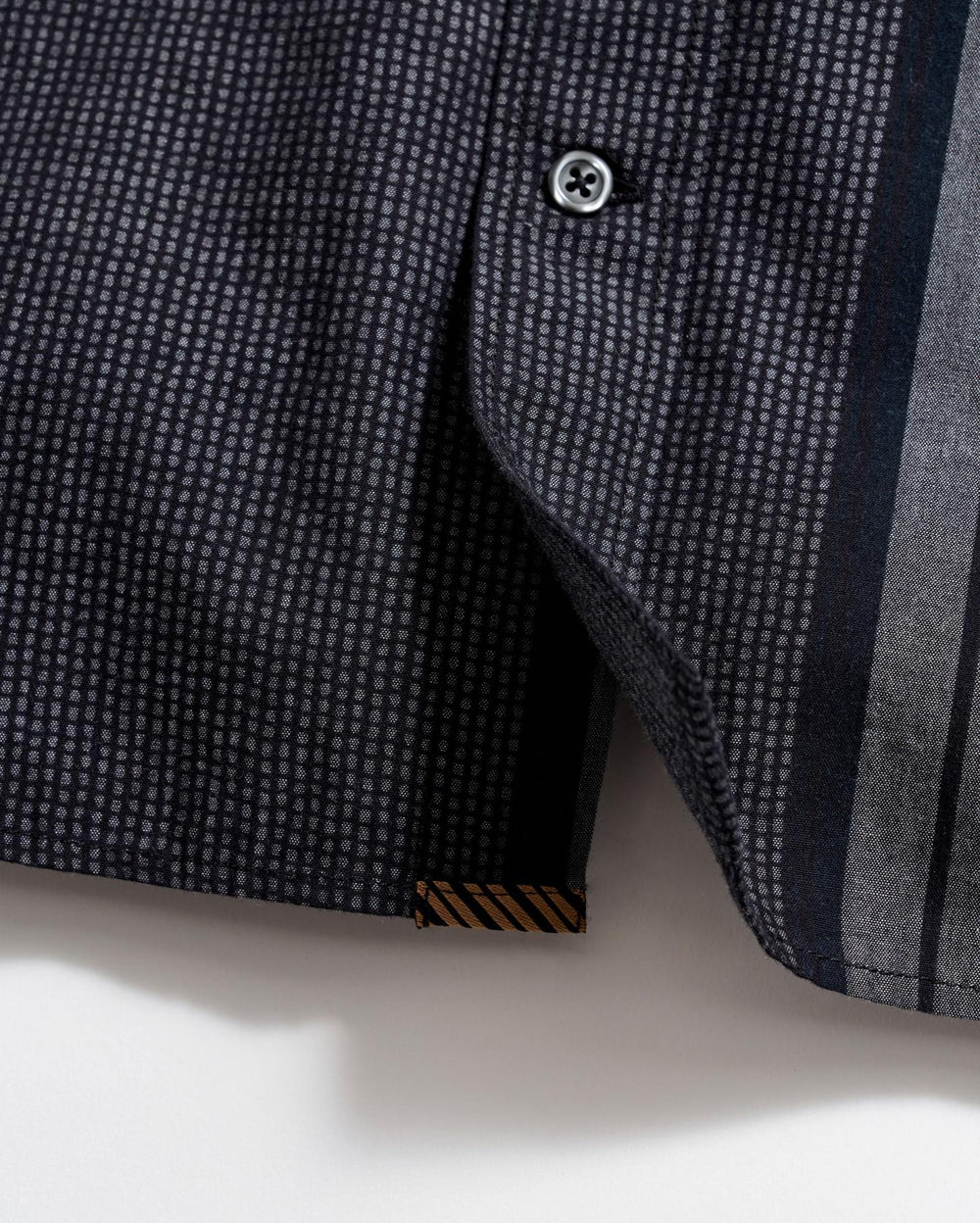 Men Textured Plaid Msl 1-Pocket Shirt Black/dark Brown | Billy Reid Shirting