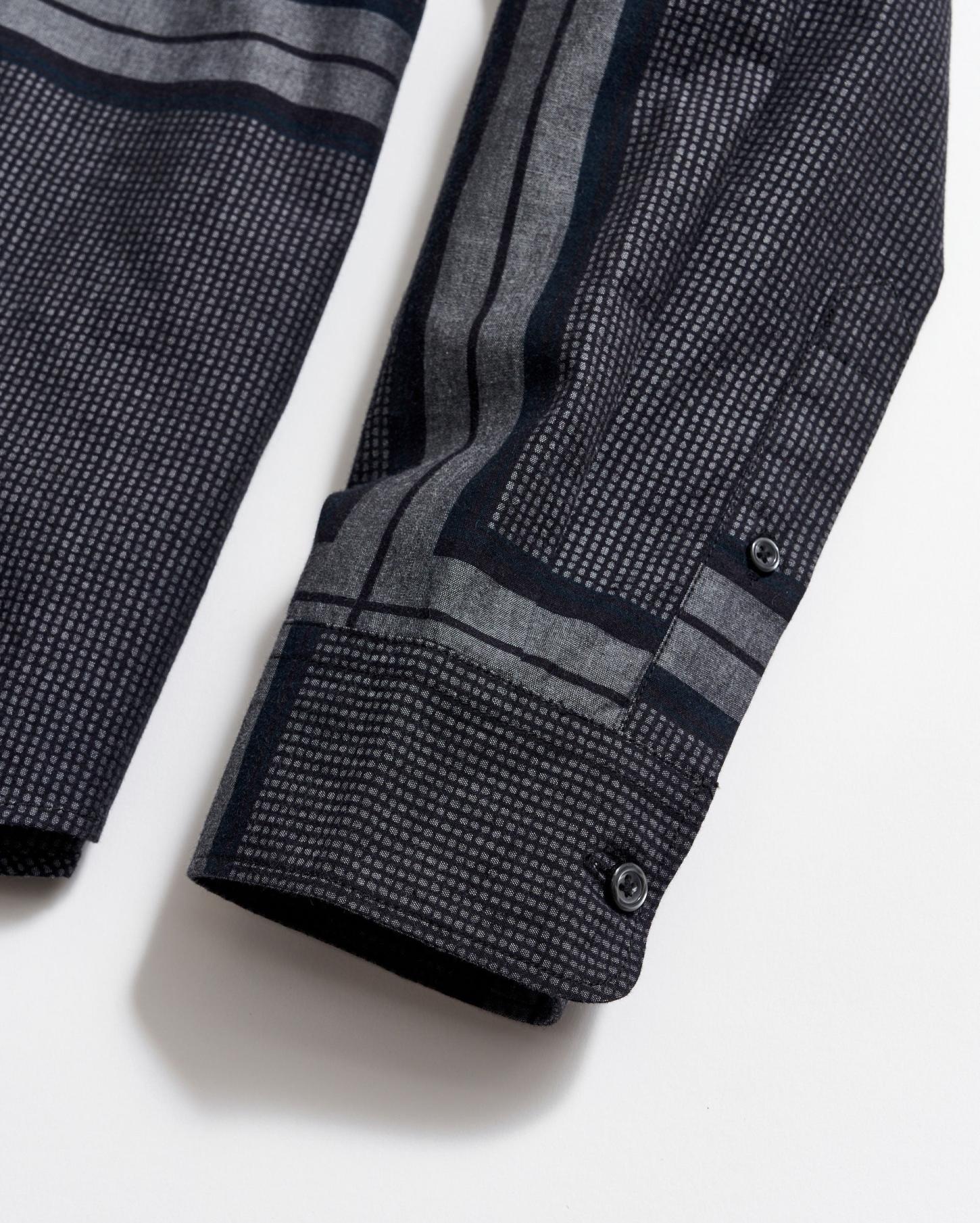 Men Textured Plaid Msl 1-Pocket Shirt Black/dark Brown | Billy Reid Shirting