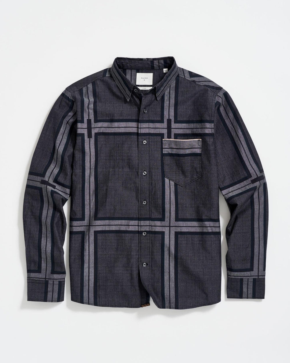 Men Textured Plaid Msl 1-Pocket Shirt Black/dark Brown | Billy Reid Shirting