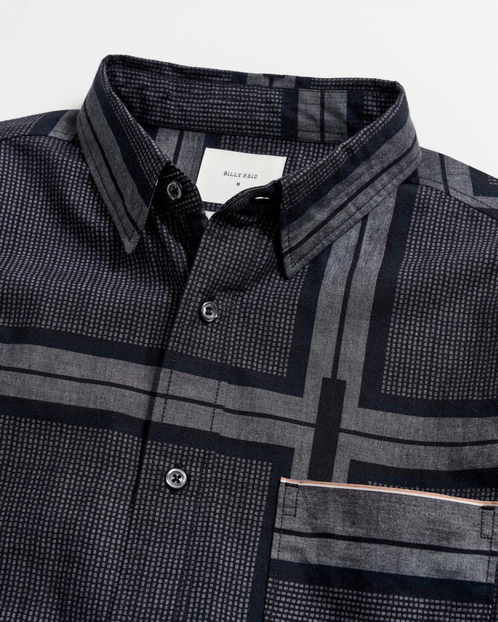 Men Textured Plaid Msl 1-Pocket Shirt Black/dark Brown | Billy Reid Shirting