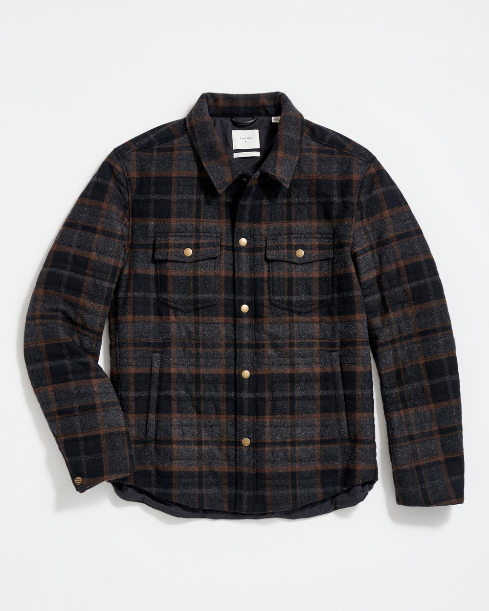 Men Theo Shirt Jacket Black/charcoal | Billy Reid Jackets &amp; Outerwear