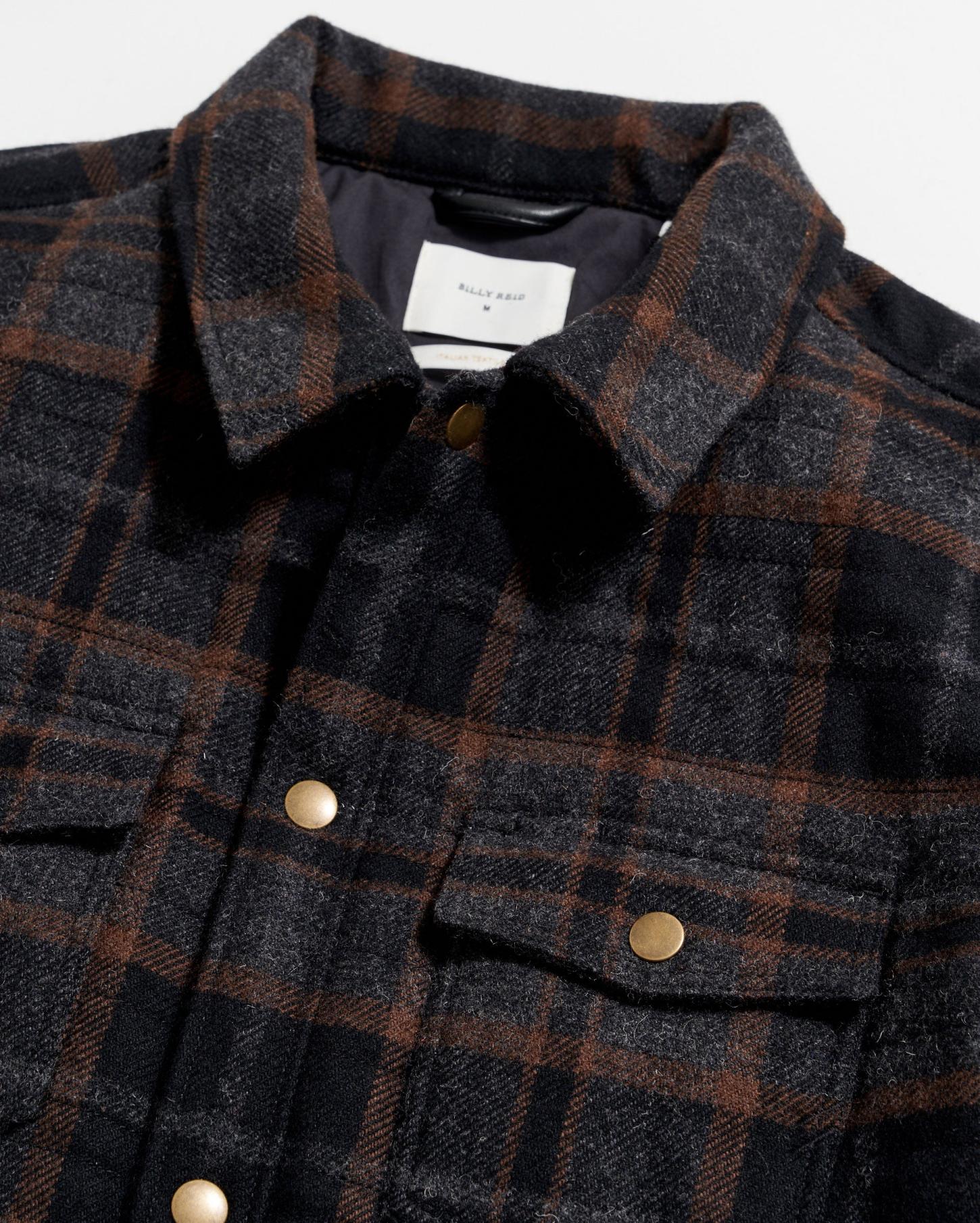 Men Theo Shirt Jacket Black/charcoal | Billy Reid Jackets &amp; Outerwear