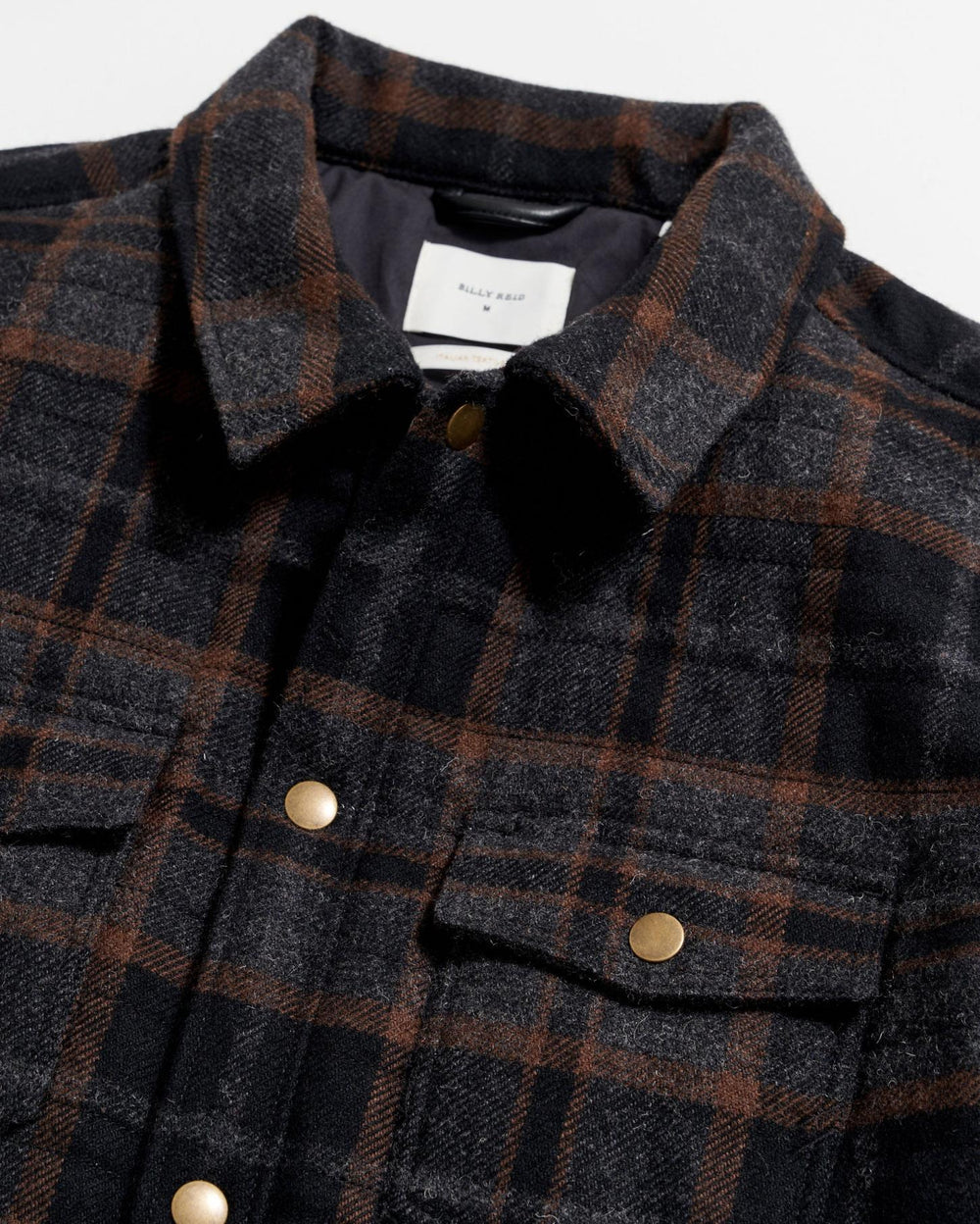 Men Theo Shirt Jacket Black/charcoal | Billy Reid Jackets &amp; Outerwear