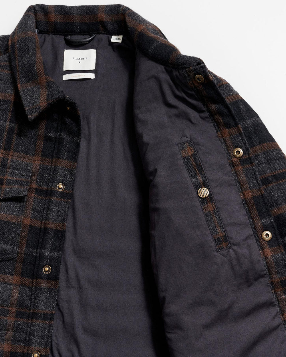 Men Theo Shirt Jacket Black/charcoal | Billy Reid Jackets &amp; Outerwear