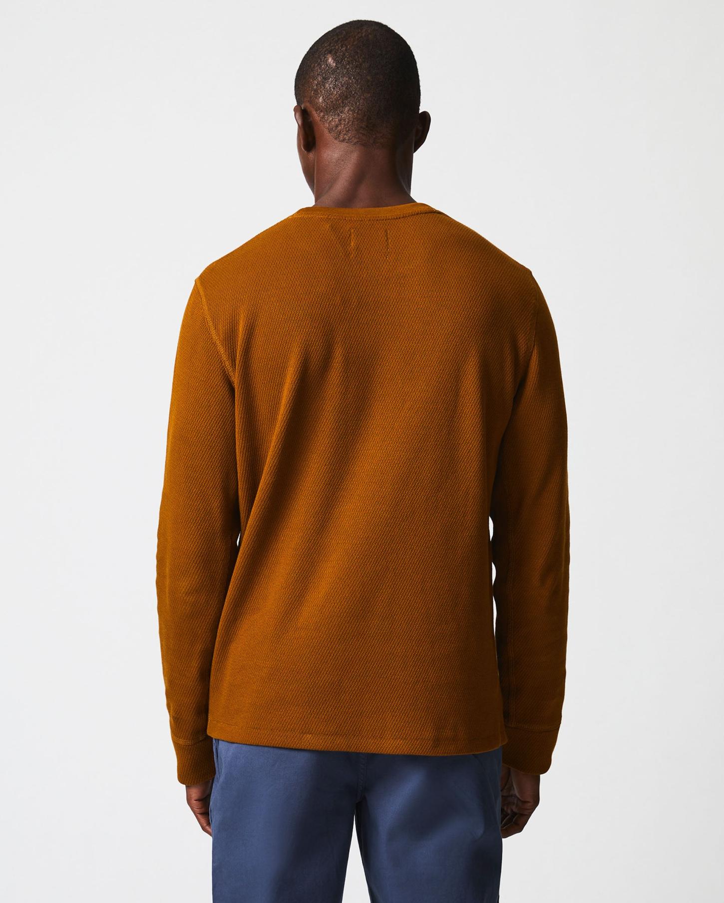 Men Thermal L/S Crew Billy's Brown | Billy Reid Sweaters &amp; Sweatshirts