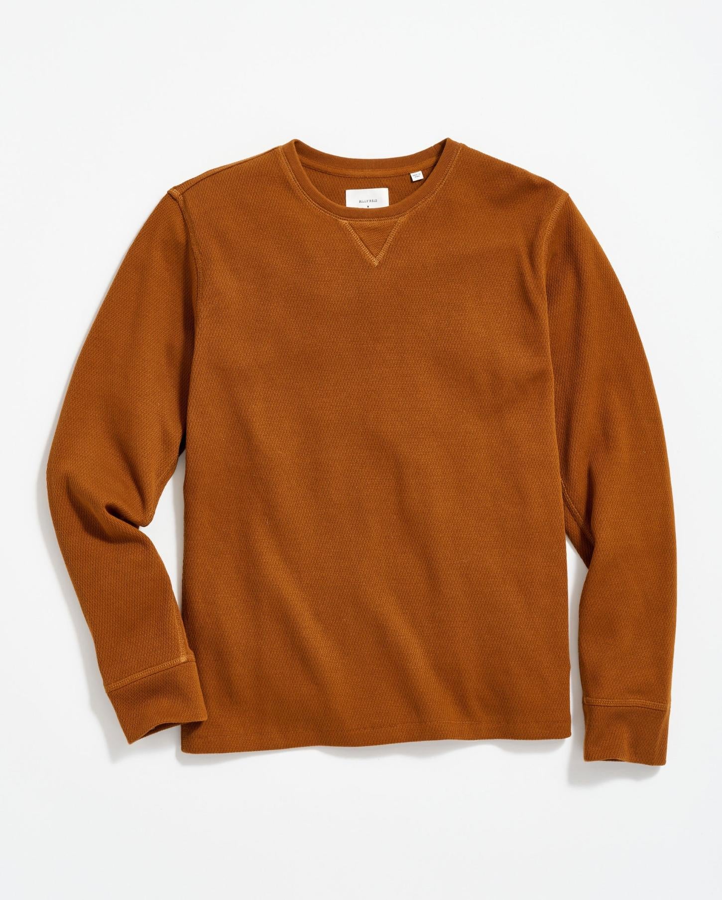 Men Thermal L/S Crew Billy's Brown | Billy Reid Sweaters &amp; Sweatshirts