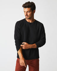Men Thermal L/S Crew Black | Billy Reid Sweaters &amp; Sweatshirts