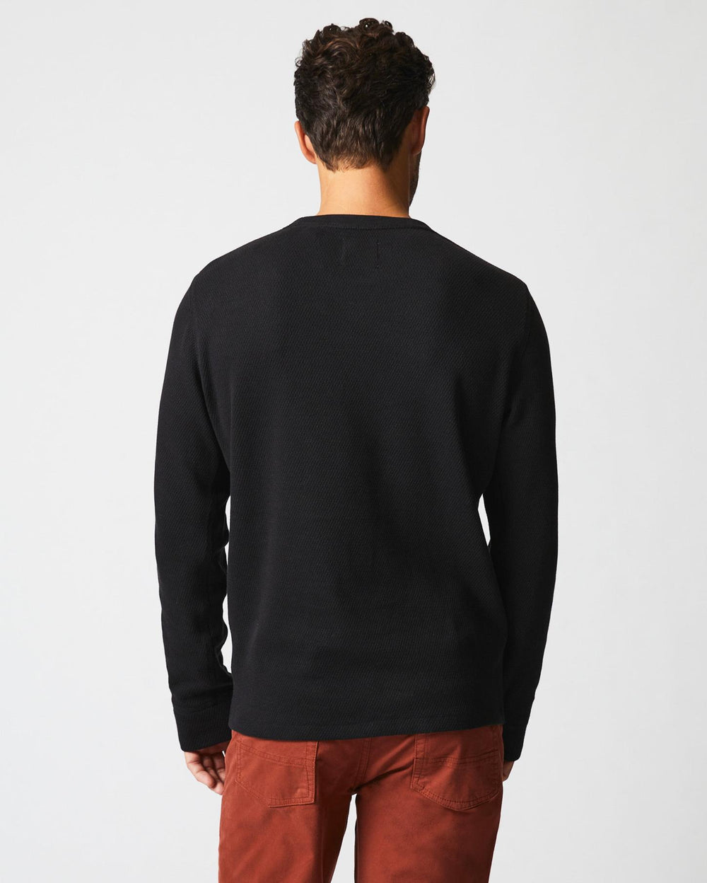 Men Thermal L/S Crew Black | Billy Reid Sweaters &amp; Sweatshirts