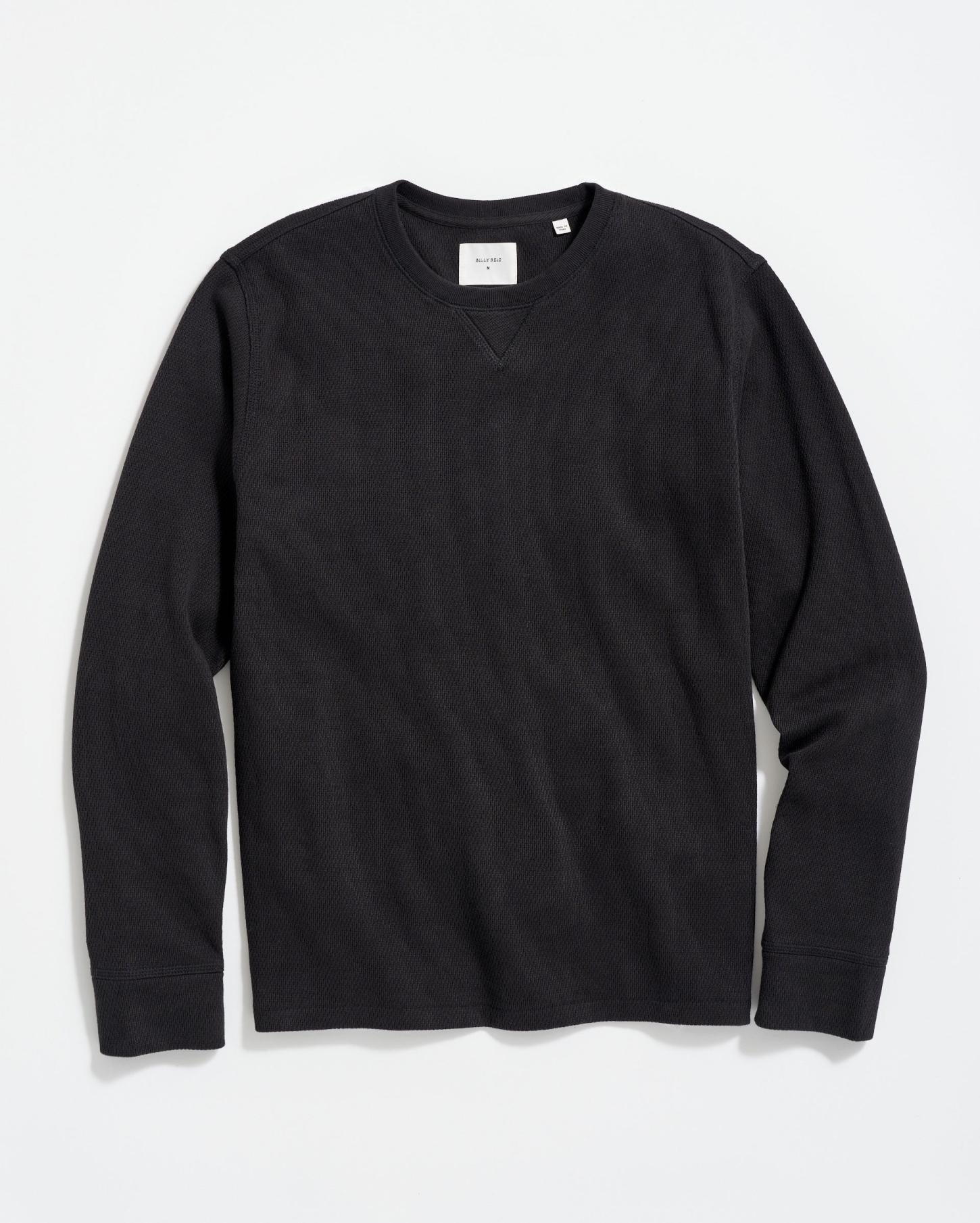 Men Thermal L/S Crew Black | Billy Reid Sweaters &amp; Sweatshirts