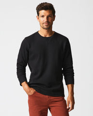 Men Thermal L/S Crew Black | Billy Reid Sweaters &amp; Sweatshirts