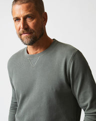 Men Thermal L/S Crew Washed Grey | Billy Reid Sweaters &amp; Sweatshirts