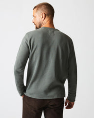 Men Thermal L/S Crew Washed Grey | Billy Reid Sweaters &amp; Sweatshirts