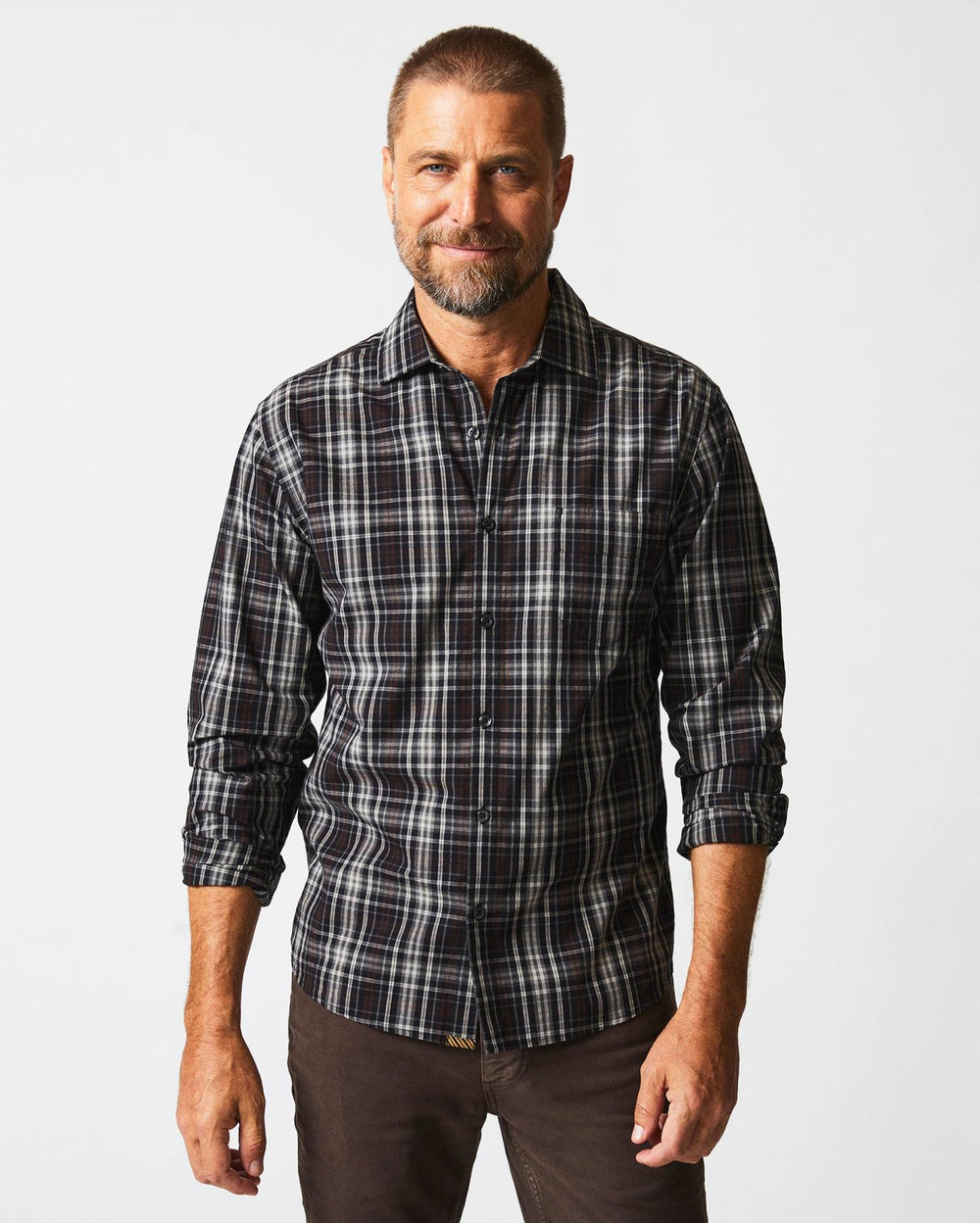 Men Tonal Plaid Tuscumbia Shirt Black/multi | Billy Reid Shirting