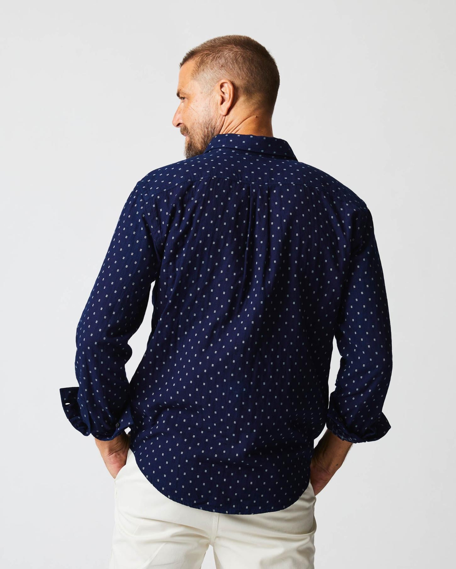 Men Tuscumbia Shirt Indigo/white | Billy Reid Shirting