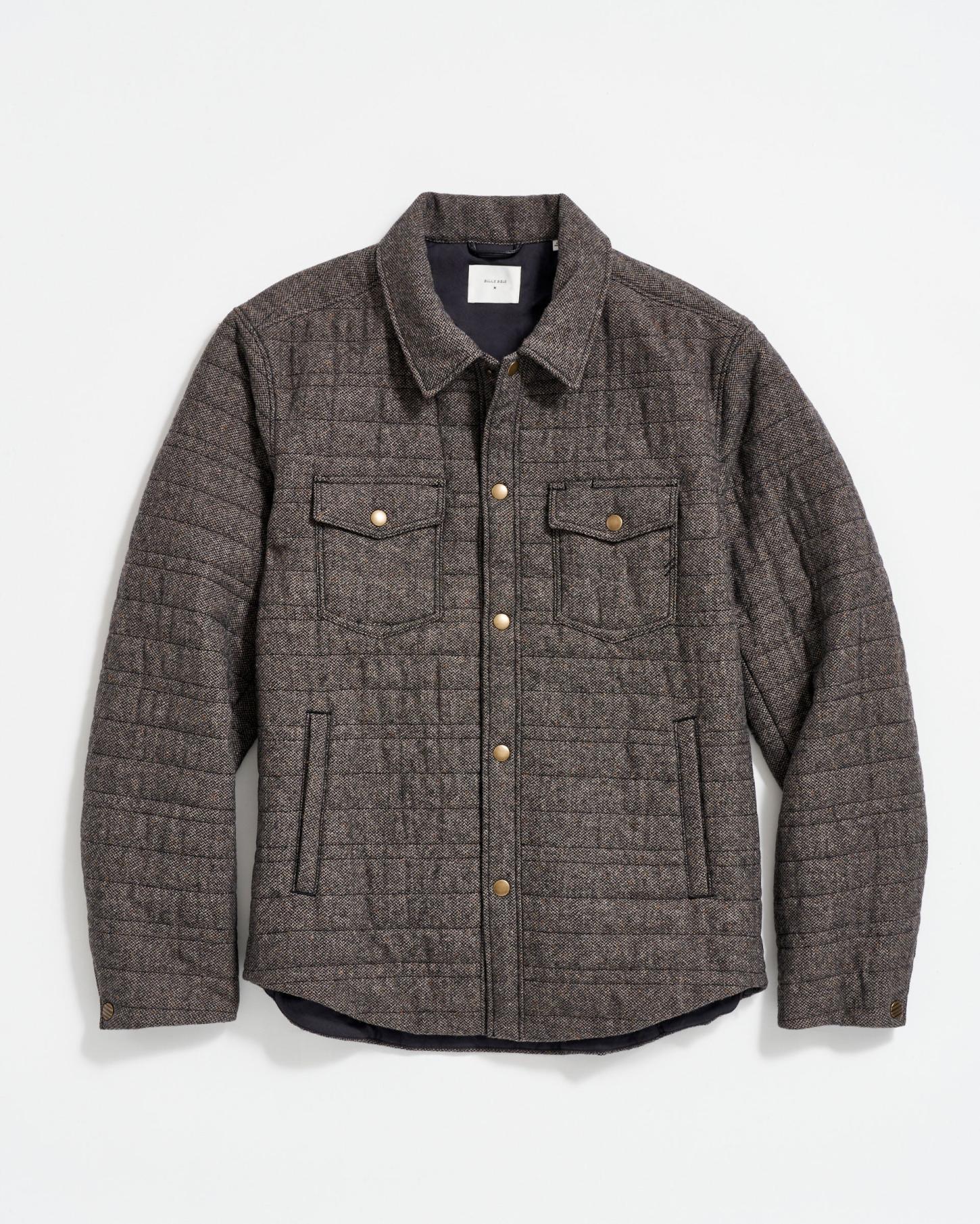 Men Tweed Theo Shirt Jacket Chocolate Tweed | Billy Reid Jackets &amp; Outerwear