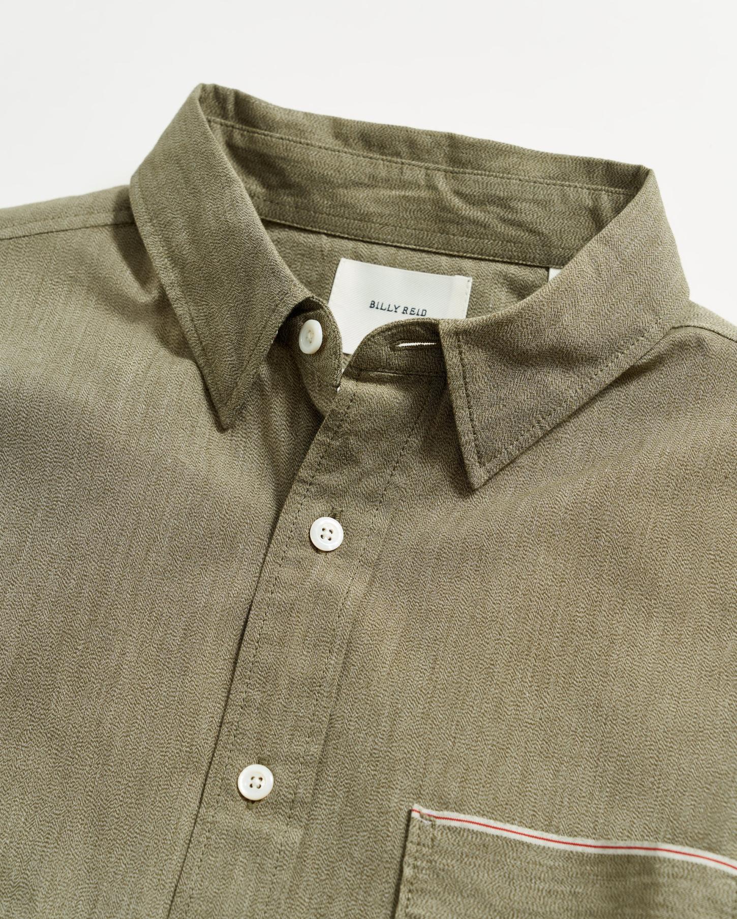 Men Twisted Msl 1-Pocket Shirt Olive | Billy Reid Shirting