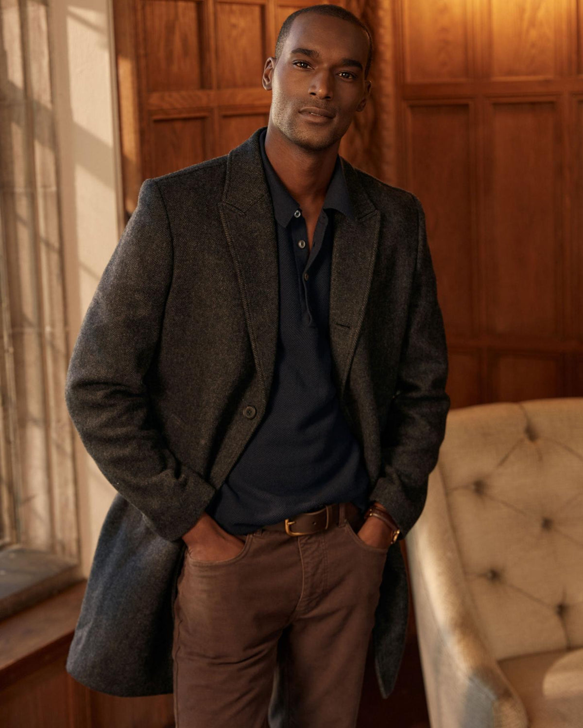 Men Walking Car Coat Charcoal | Billy Reid Jackets &amp; Outerwear