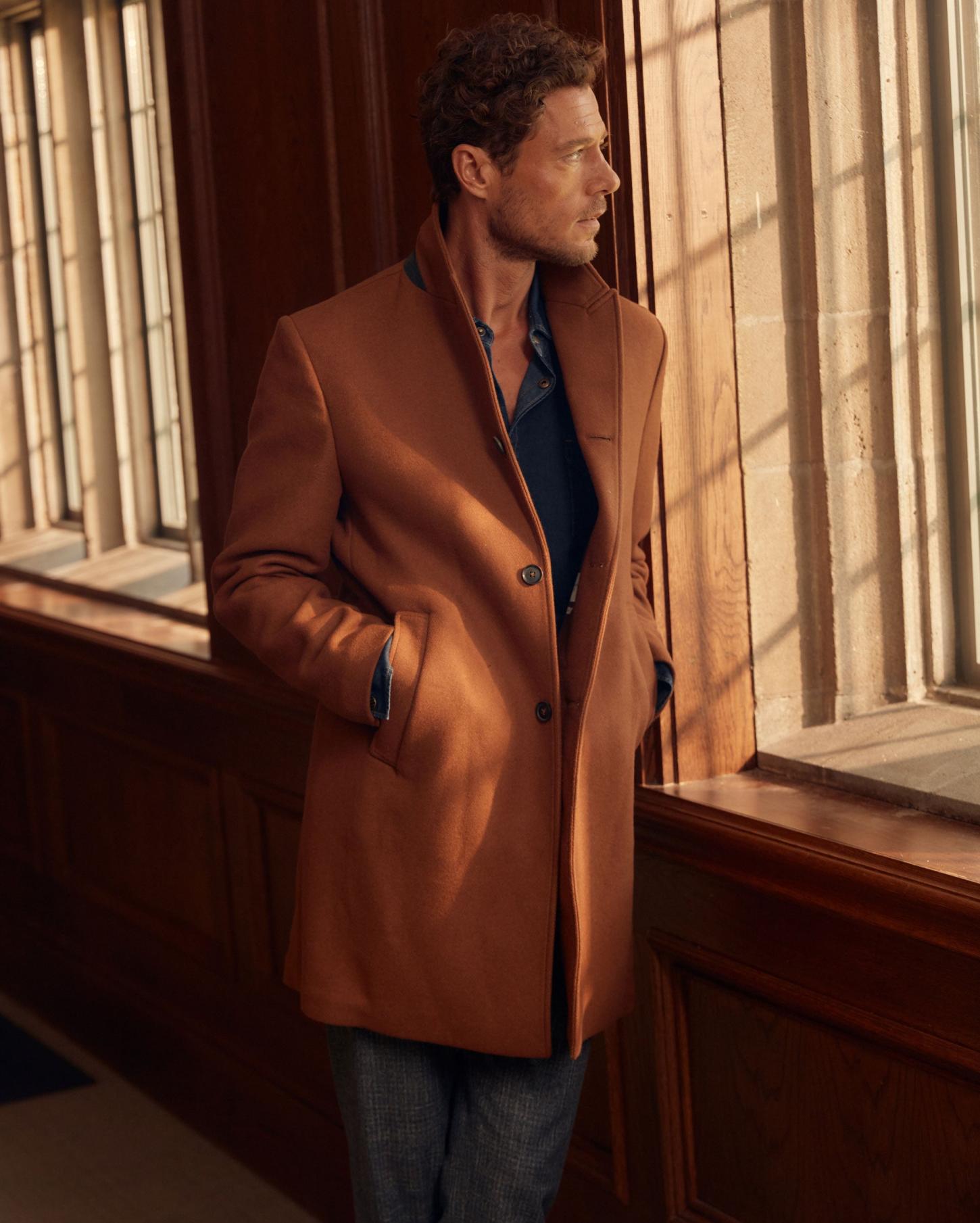 Men Walking Car Coat Rust | Billy Reid Jackets &amp; Outerwear