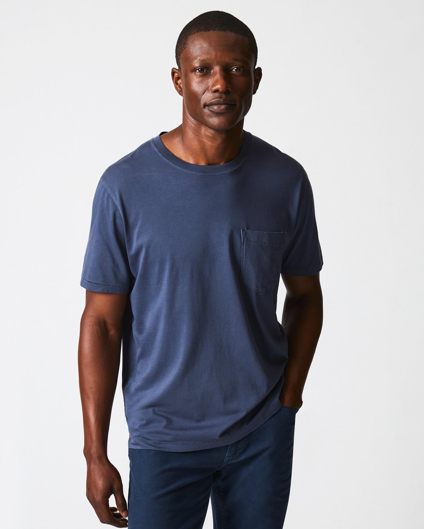 Men Washed Tee Navy | Billy Reid Polos, Tees &amp; Henleys