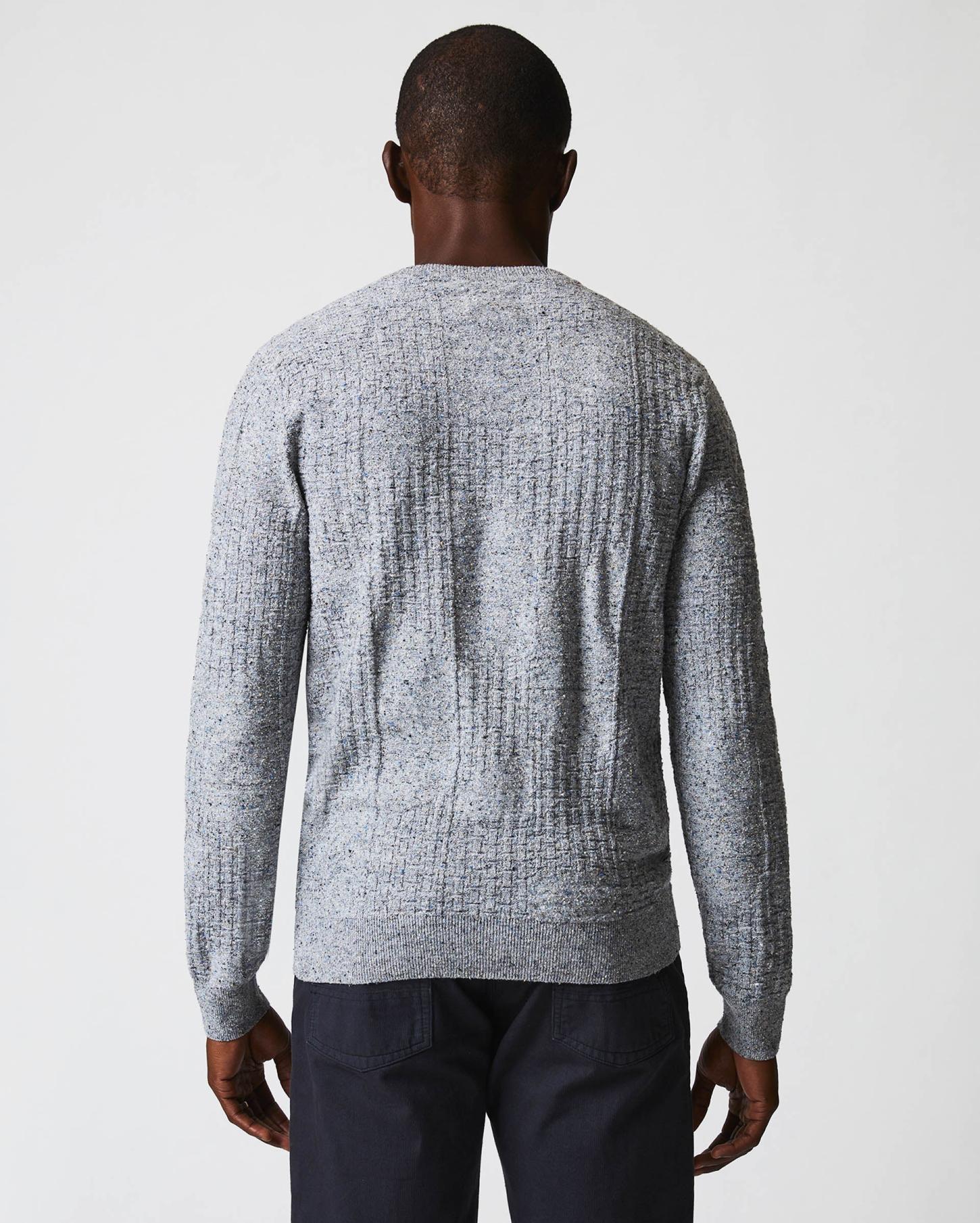 Men Weave Sweater Crew Light Grey Marled | Billy Reid Sweaters &amp; Sweatshirts