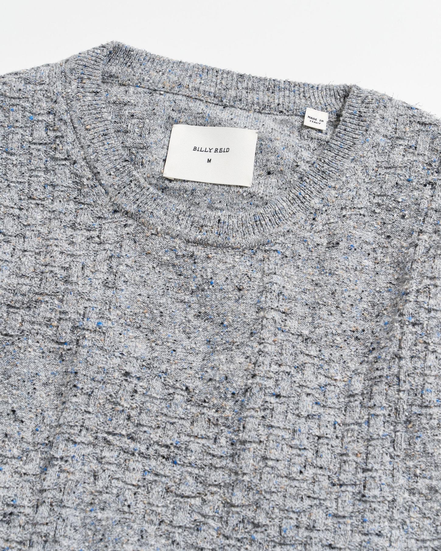 Men Weave Sweater Crew Light Grey Marled | Billy Reid Sweaters &amp; Sweatshirts