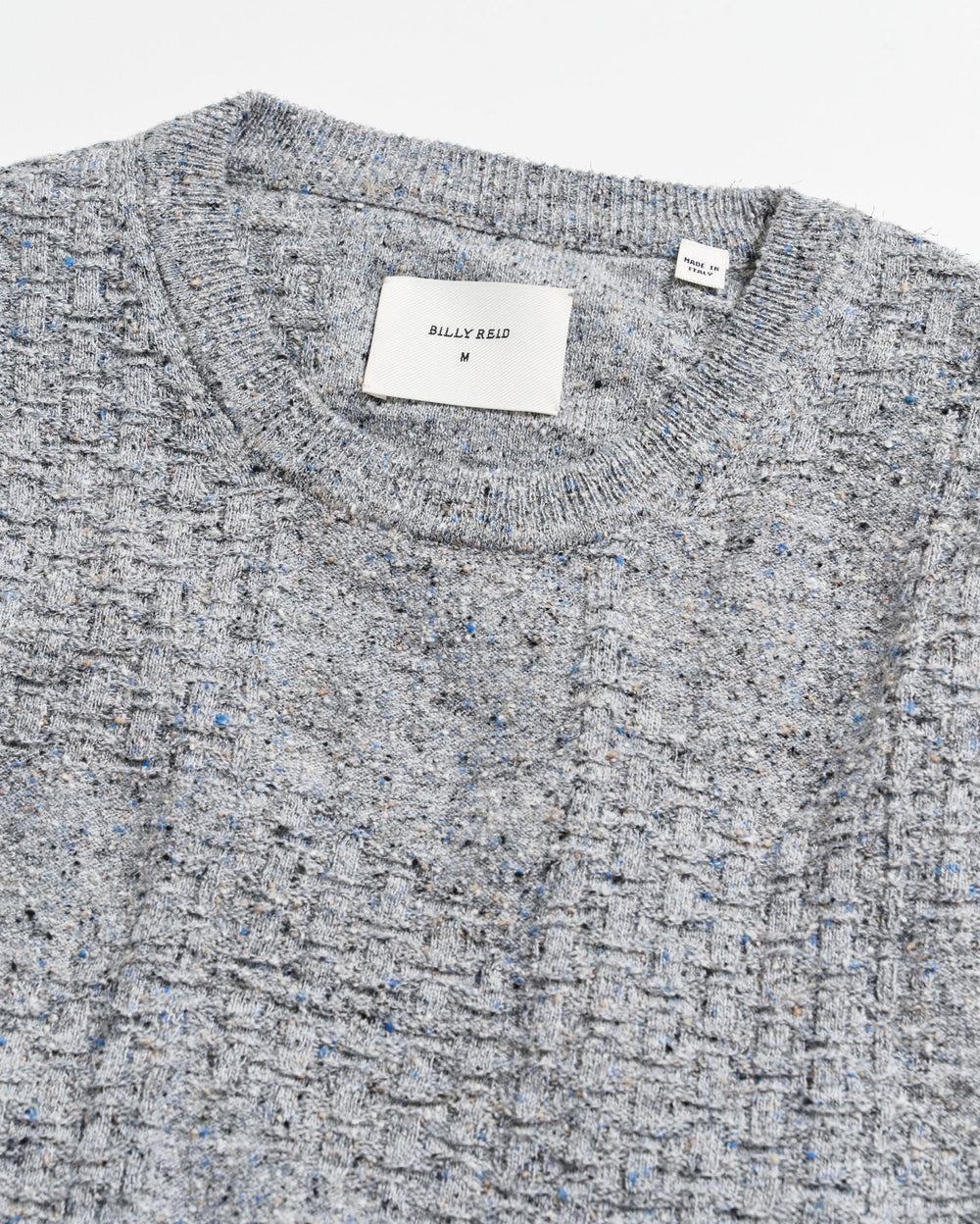 Men Weave Sweater Crew Light Grey Marled | Billy Reid Sweaters &amp; Sweatshirts