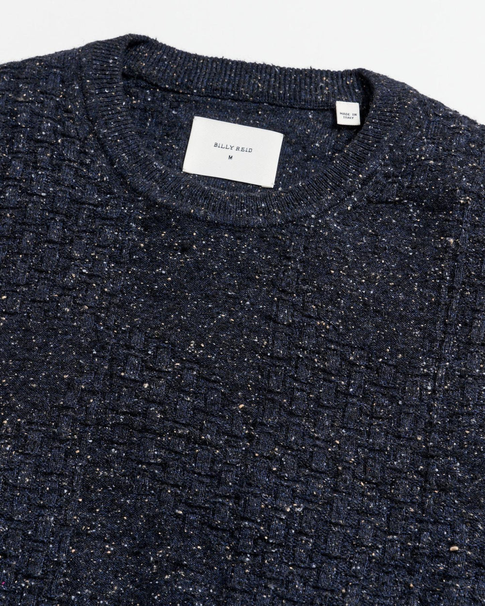 Men Weave Sweater Crew Navy Marled | Billy Reid Sweaters &amp; Sweatshirts