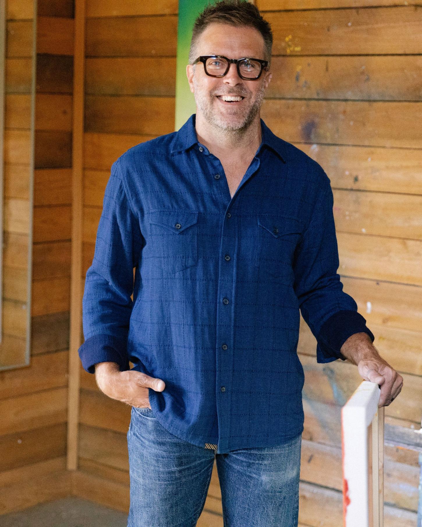 Men Western Shirt Indigo | Billy Reid Shirting