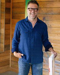 Men Western Shirt Indigo | Billy Reid Shirting