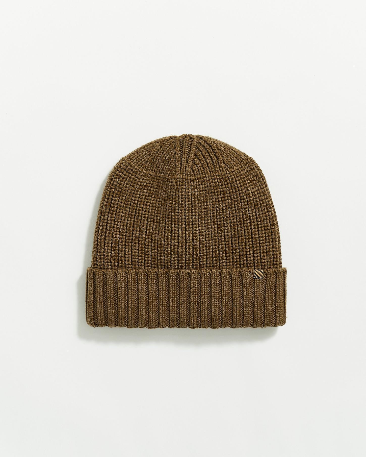 Men Wool Ribbon Beanie Dark Olive | Billy Reid Accessories