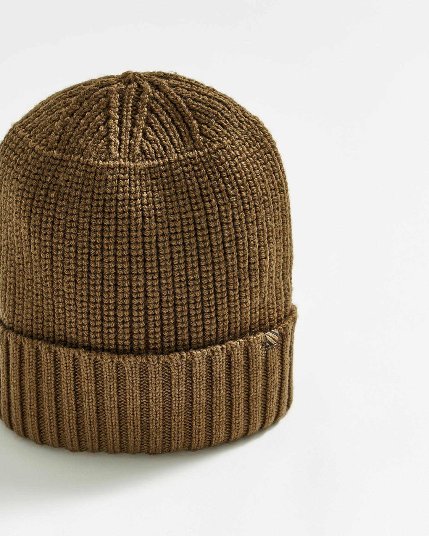 Men Wool Ribbon Beanie Dark Olive | Billy Reid Accessories