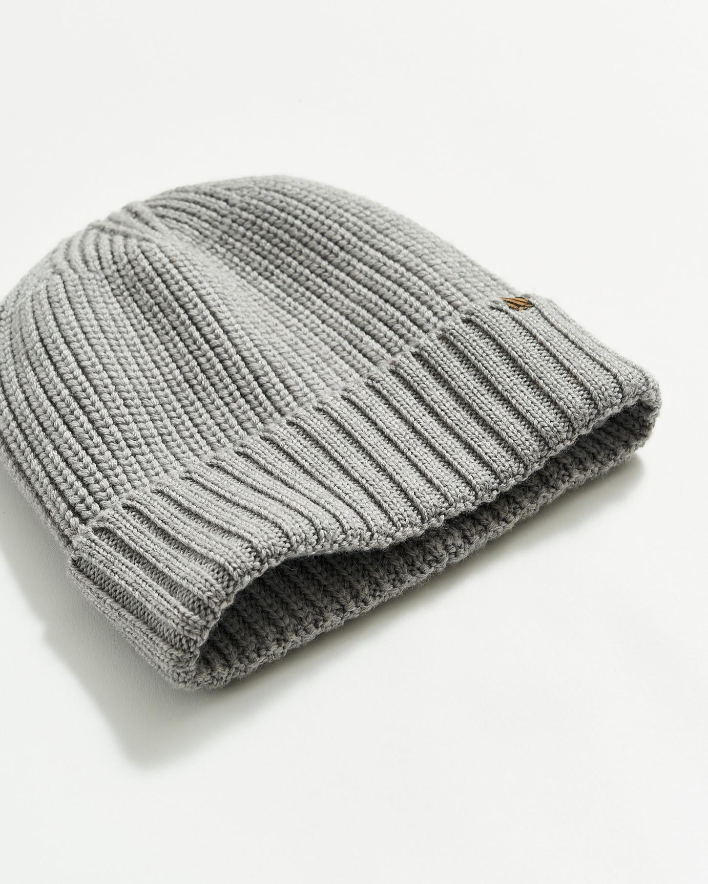 Men Wool Ribbon Beanie Grey | Billy Reid Accessories