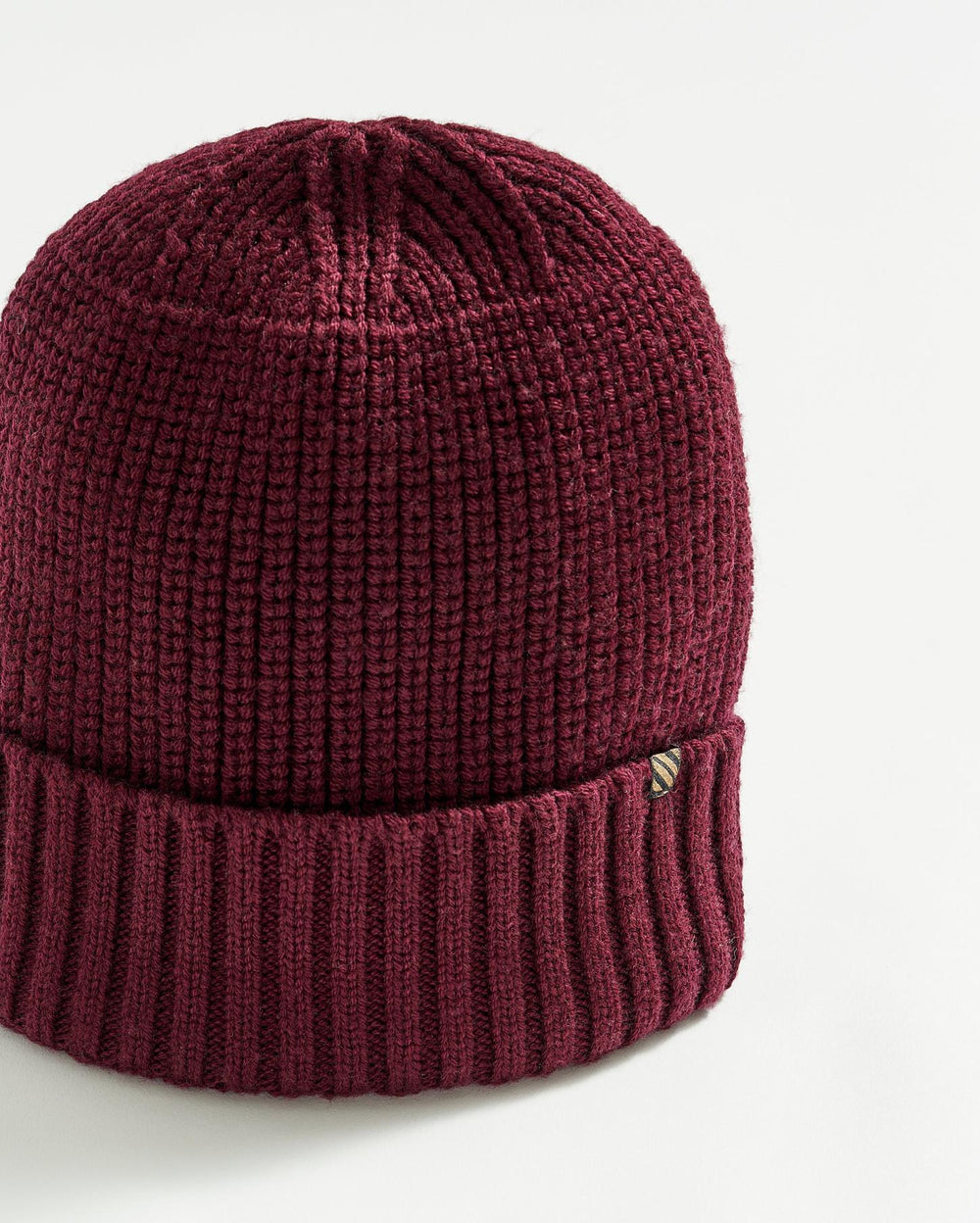Men Wool Ribbon Beanie Maroon | Billy Reid Accessories