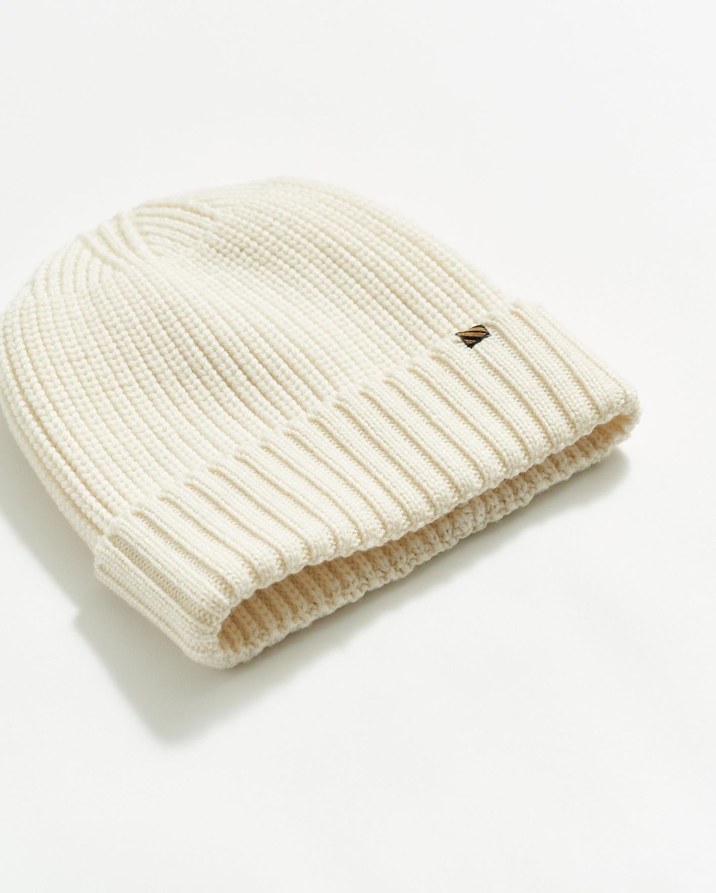 Men Wool Ribbon Beanie Natural | Billy Reid Accessories