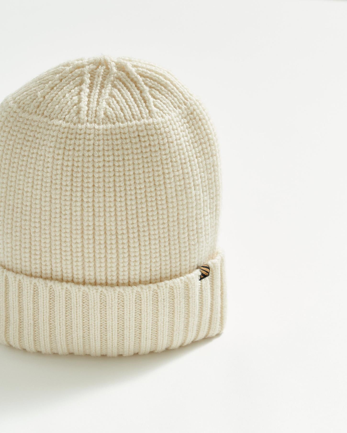 Men Wool Ribbon Beanie Natural | Billy Reid Accessories