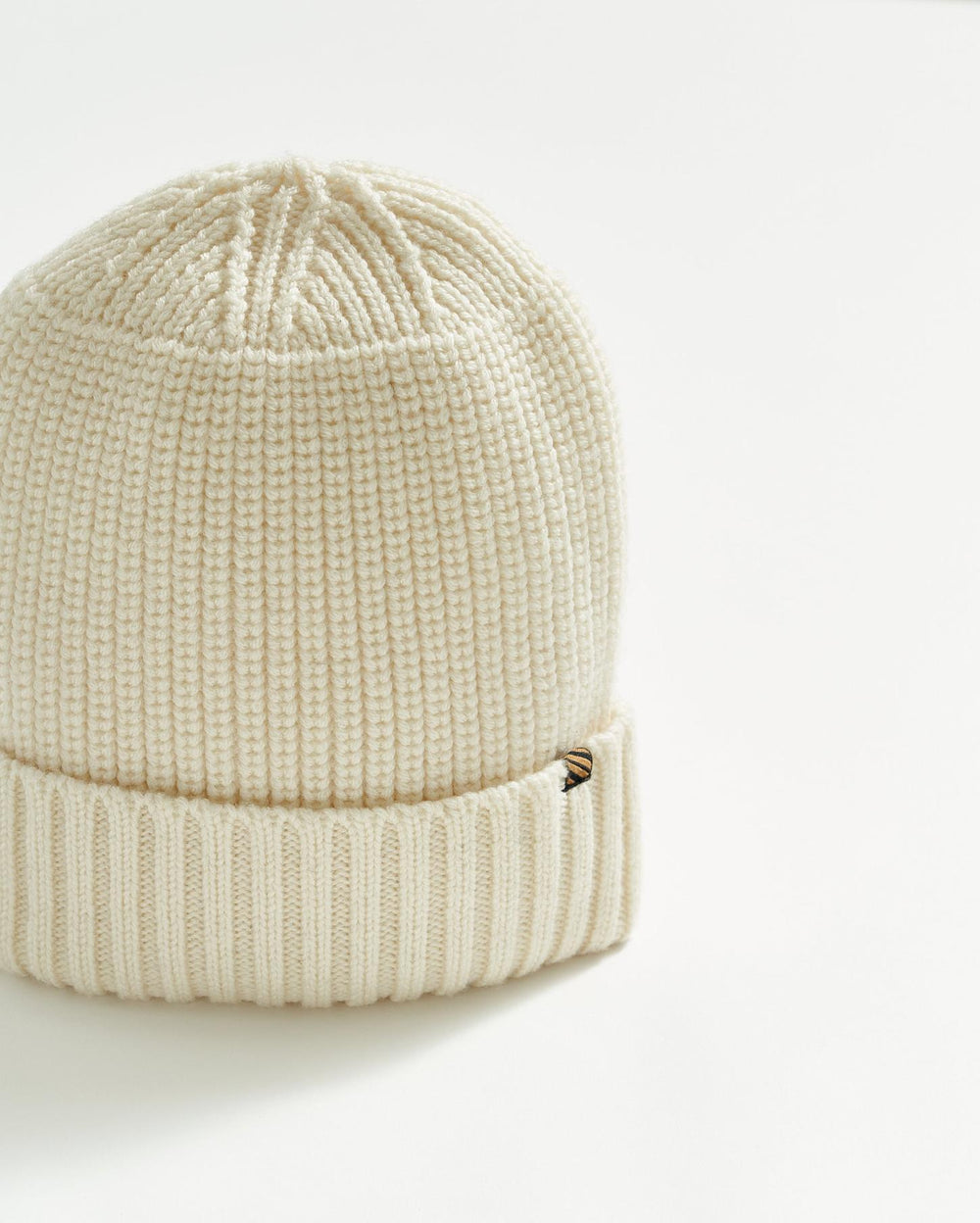 Men Wool Ribbon Beanie Natural | Billy Reid Accessories