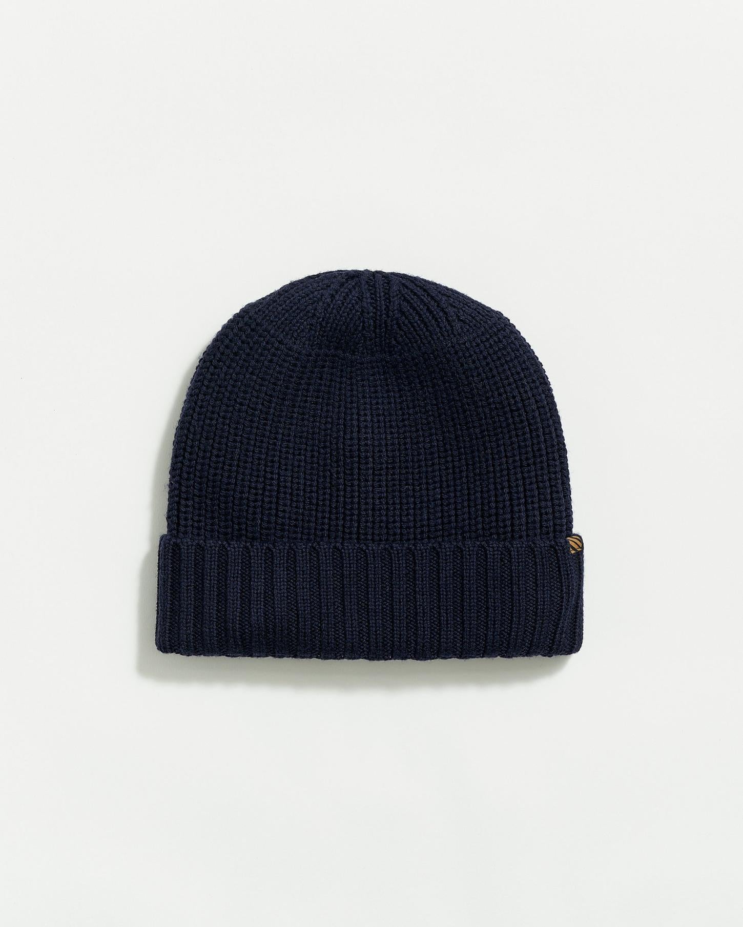 Men Wool Ribbon Beanie Navy | Billy Reid Accessories