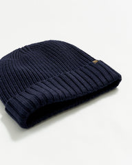 Men Wool Ribbon Beanie Navy | Billy Reid Accessories