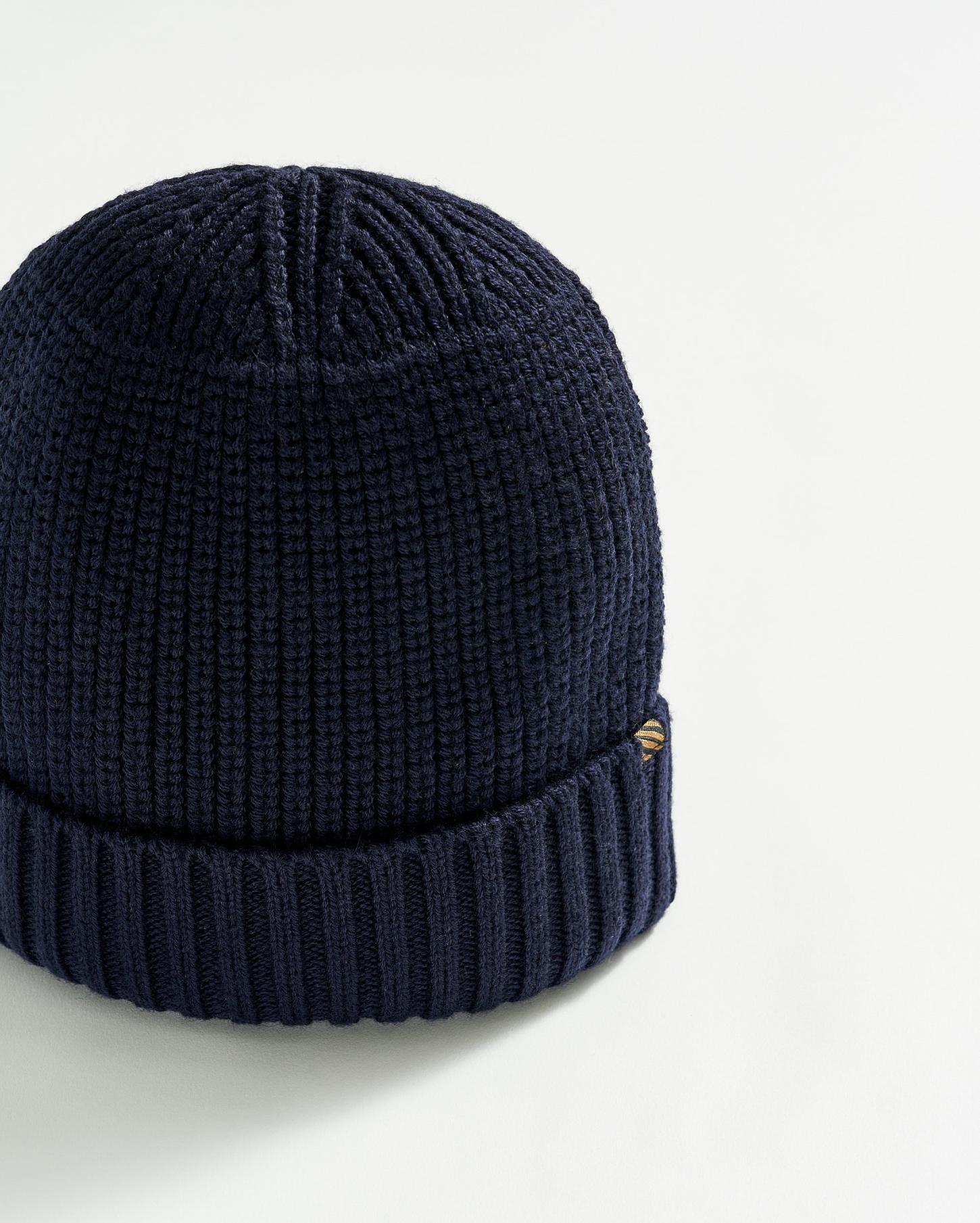 Men Wool Ribbon Beanie Navy | Billy Reid Accessories
