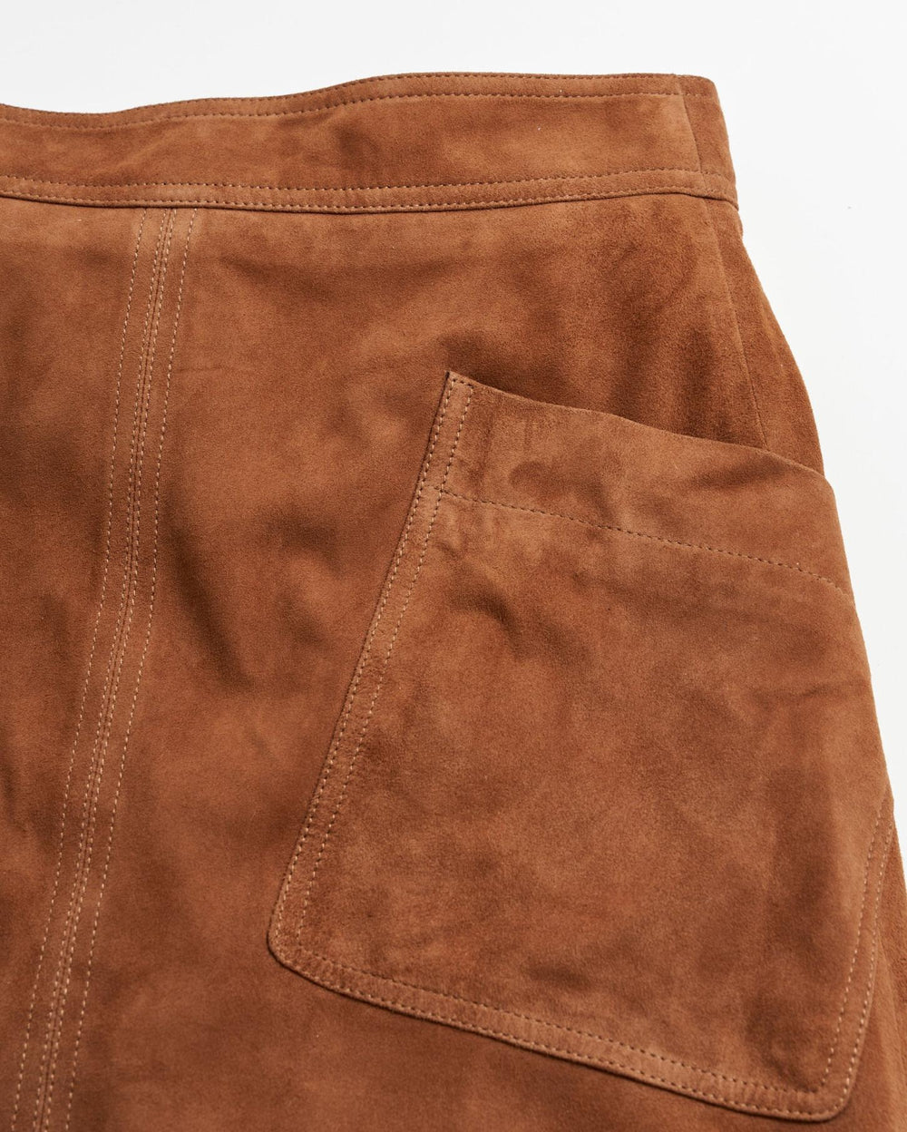 Women A-Line Suede Skirt Cognac | Billy Reid Bottoms