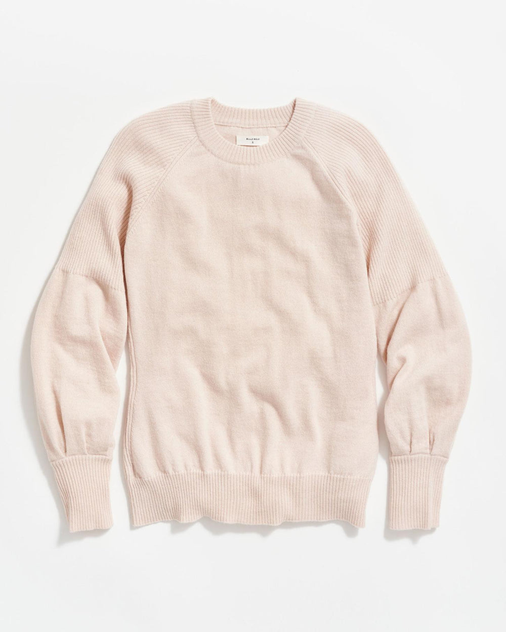 Women Balloon Sleeve Crew Sweater Light Pink | Billy Reid Sweaters &amp; Knits