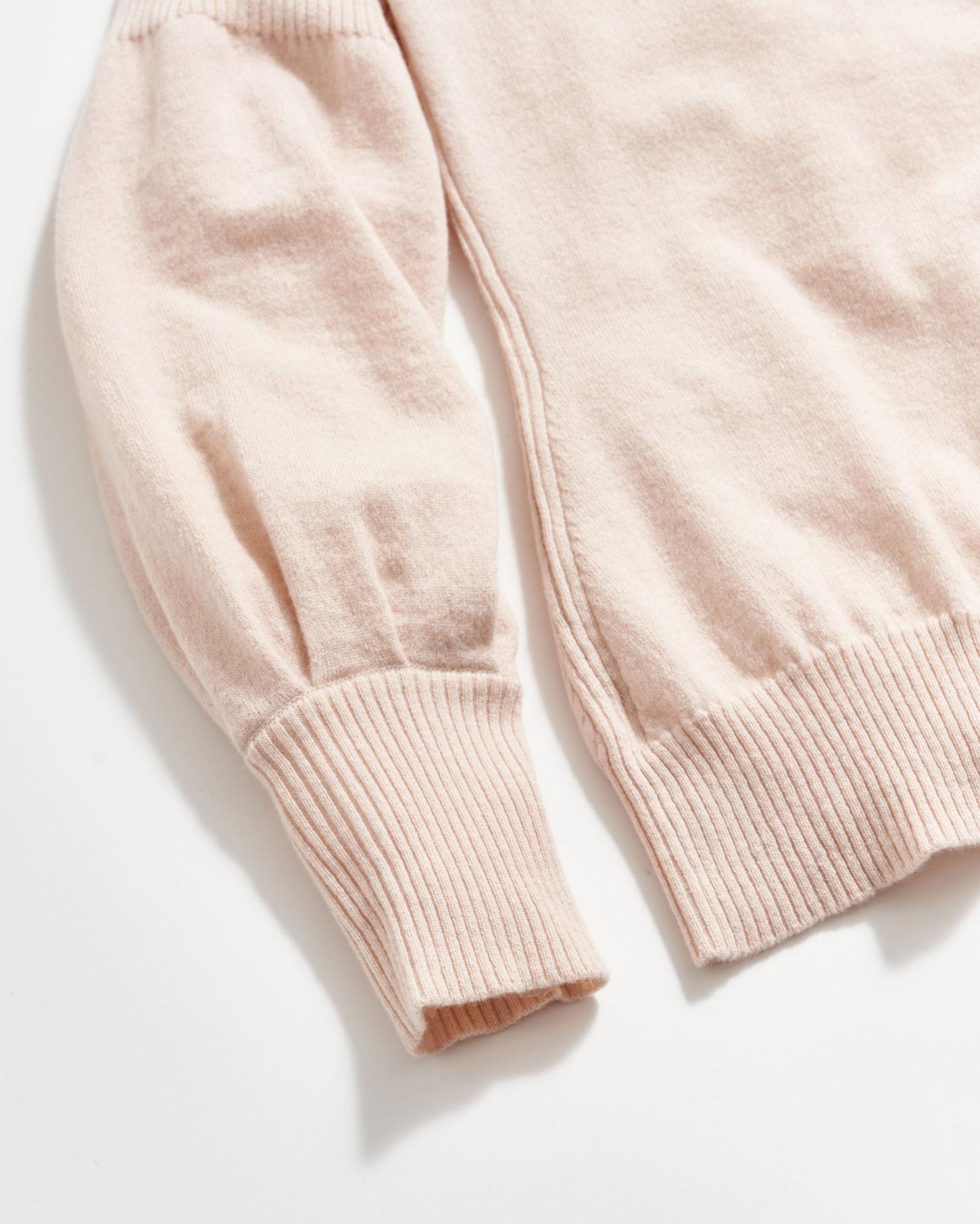 Women Balloon Sleeve Crew Sweater Light Pink | Billy Reid Sweaters &amp; Knits