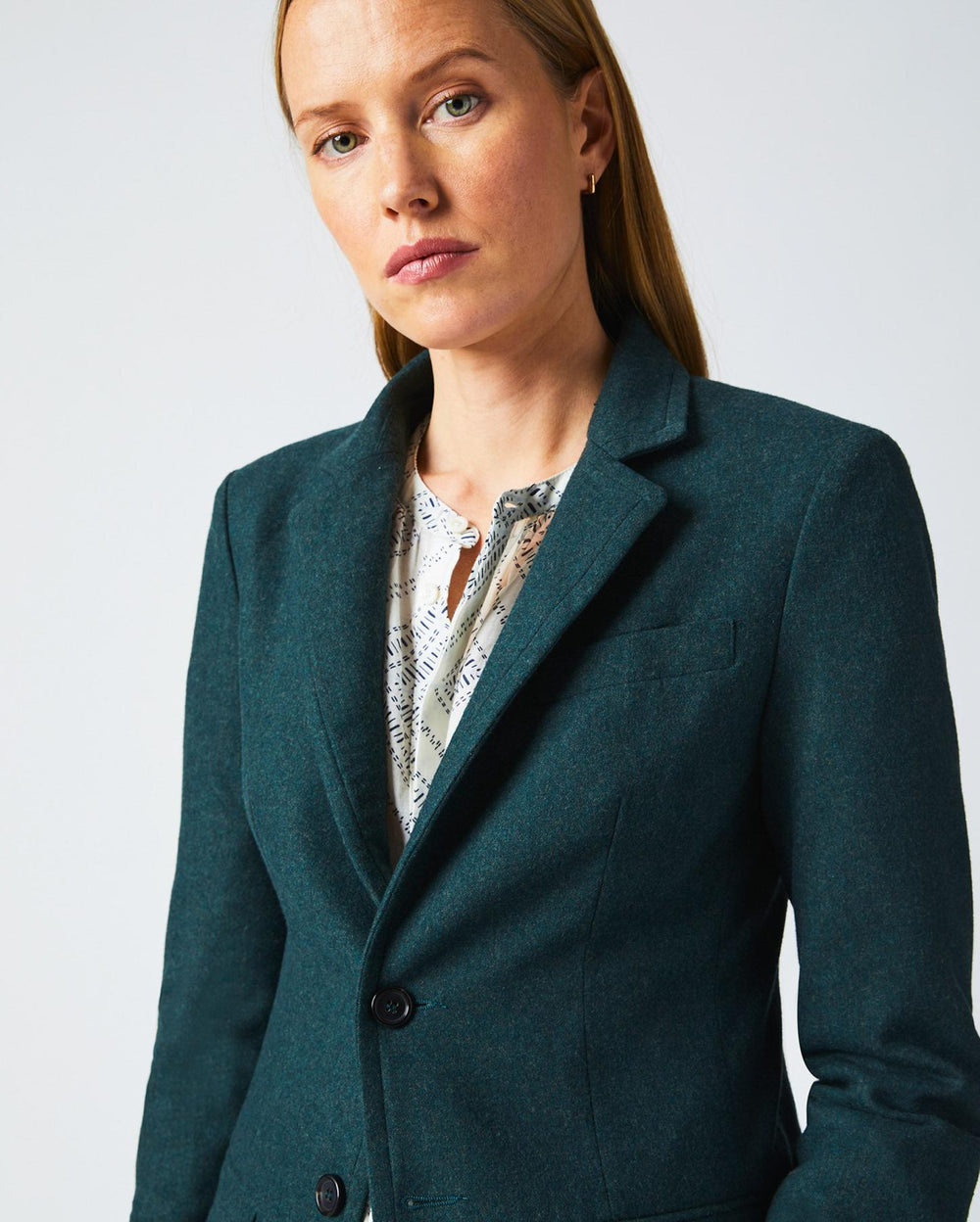 Women Banded Blazer Grey/green | Billy Reid Jackets &amp; Outerwear