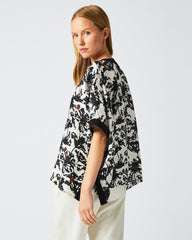 Women Banded Kaftan Blouse Black/white | Billy Reid Tops