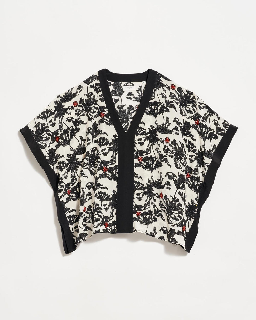 Women Banded Kaftan Blouse Black/white | Billy Reid Tops