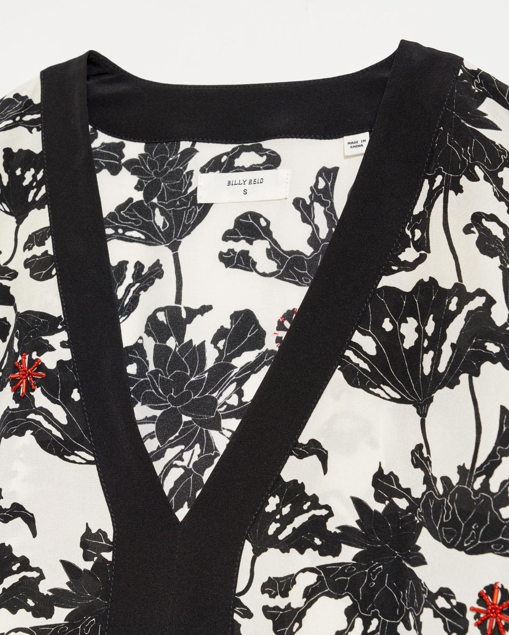 Women Banded Kaftan Blouse Black/white | Billy Reid Tops